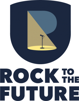 Rock to the Future - Virtual Music Programs Logo